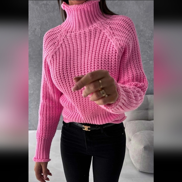 Sweaters - New Listing ❤️‍🔥 Candice High Neck Cropped Kintted Jumper Sweater Top